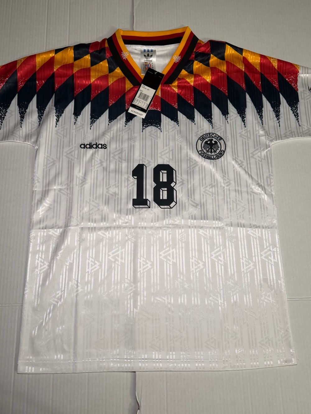 Mens Medium 1994 Jurgen Klinsmann Germany World Cup Retro Soccer Jersey